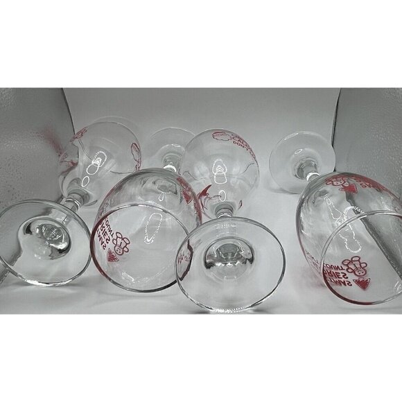 Christmas Calories Don't Count Set of 4 Wine Glasses 10oz Santa Holiday Party - Picture 11 of 13